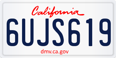 CA license plate 6UJS619