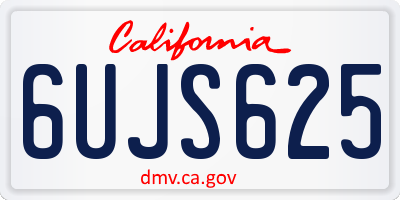 CA license plate 6UJS625