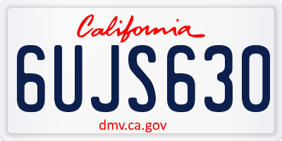 CA license plate 6UJS630