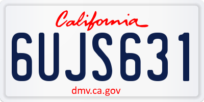 CA license plate 6UJS631