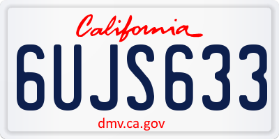 CA license plate 6UJS633