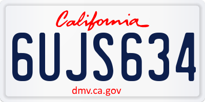 CA license plate 6UJS634