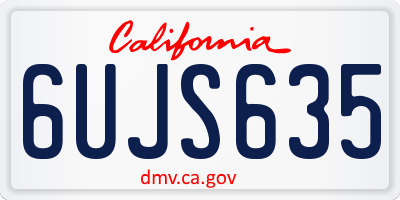 CA license plate 6UJS635