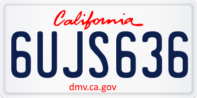 CA license plate 6UJS636