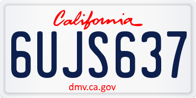 CA license plate 6UJS637