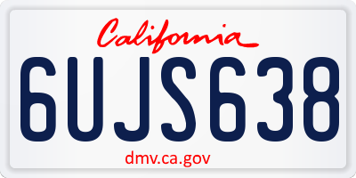 CA license plate 6UJS638