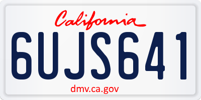 CA license plate 6UJS641