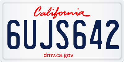 CA license plate 6UJS642
