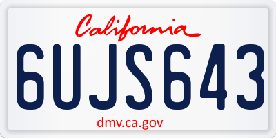 CA license plate 6UJS643