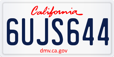 CA license plate 6UJS644