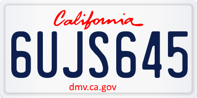 CA license plate 6UJS645