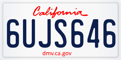 CA license plate 6UJS646