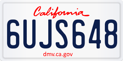 CA license plate 6UJS648