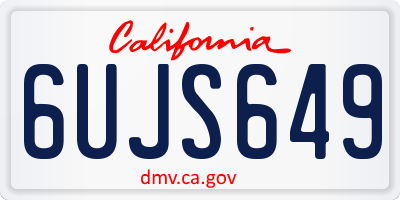 CA license plate 6UJS649