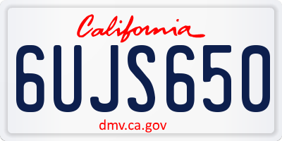 CA license plate 6UJS650