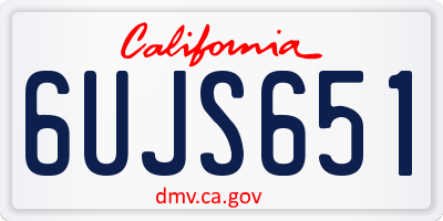 CA license plate 6UJS651