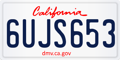 CA license plate 6UJS653