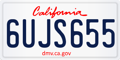 CA license plate 6UJS655