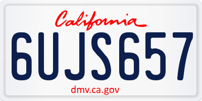 CA license plate 6UJS657