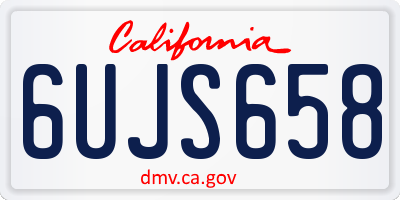 CA license plate 6UJS658