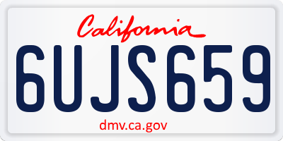 CA license plate 6UJS659