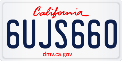 CA license plate 6UJS660