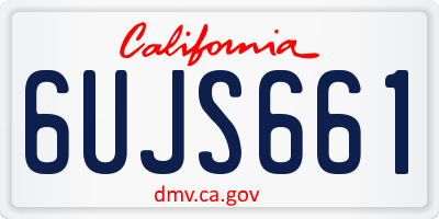 CA license plate 6UJS661