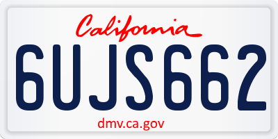 CA license plate 6UJS662