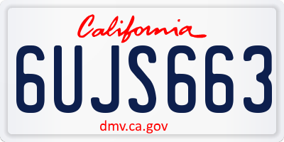 CA license plate 6UJS663