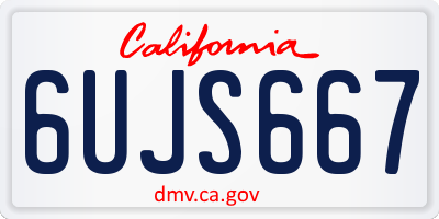 CA license plate 6UJS667
