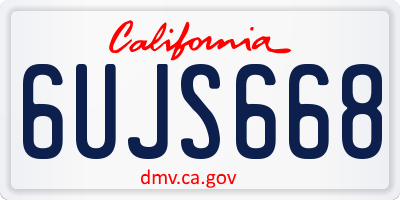 CA license plate 6UJS668