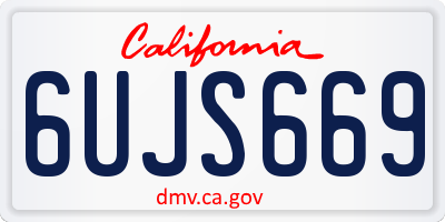 CA license plate 6UJS669