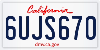 CA license plate 6UJS670