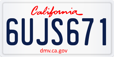 CA license plate 6UJS671