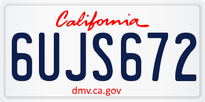 CA license plate 6UJS672