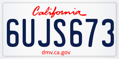 CA license plate 6UJS673