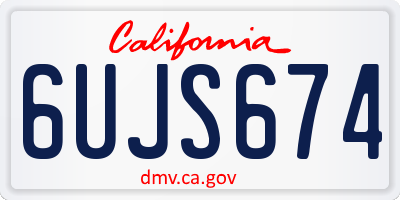 CA license plate 6UJS674