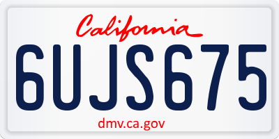 CA license plate 6UJS675