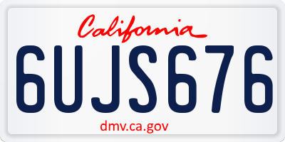 CA license plate 6UJS676