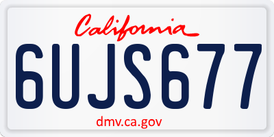 CA license plate 6UJS677