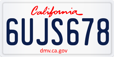 CA license plate 6UJS678