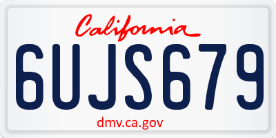 CA license plate 6UJS679