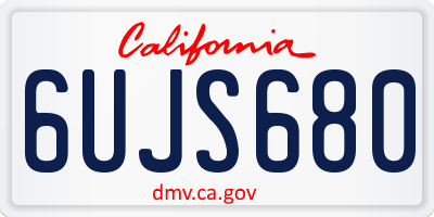CA license plate 6UJS680