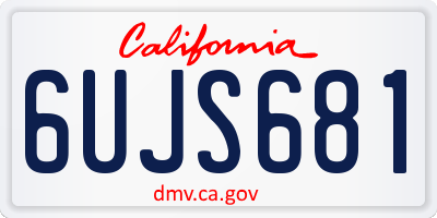 CA license plate 6UJS681