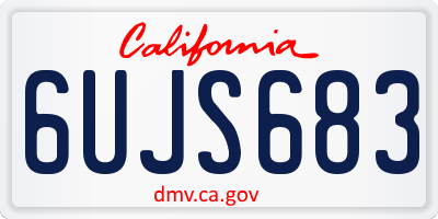 CA license plate 6UJS683