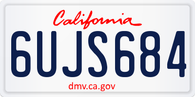 CA license plate 6UJS684