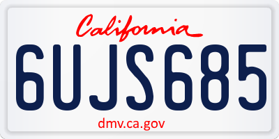 CA license plate 6UJS685