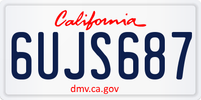 CA license plate 6UJS687