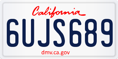 CA license plate 6UJS689
