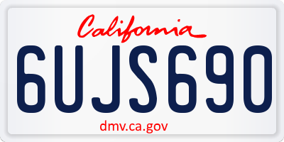 CA license plate 6UJS690
